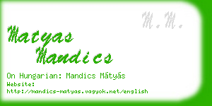 matyas mandics business card