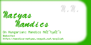 matyas mandics business card